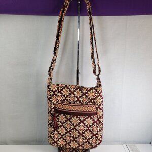 Vera Bradley Retired Medallion Pattern Hipster Crossbody Bag Zip Closurer